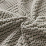 Modern Textured Stretch Sofa Cover, Plush Fleece Sofa Slipcover with 3D Stripe Texture
