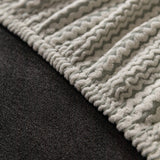 Modern Textured Stretch Sofa Cover, Plush Fleece Sofa Slipcover with 3D Stripe Texture