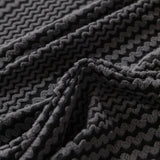 Modern Textured Stretch Sofa Cover, Plush Fleece Sofa Slipcover with 3D Stripe Texture