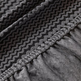 Modern Textured Stretch Sofa Cover, Plush Fleece Sofa Slipcover with 3D Stripe Texture