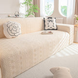 High Stretch Embossed Geometric Slipcover for Couch, Cozy Plush Fleece Couch Cover