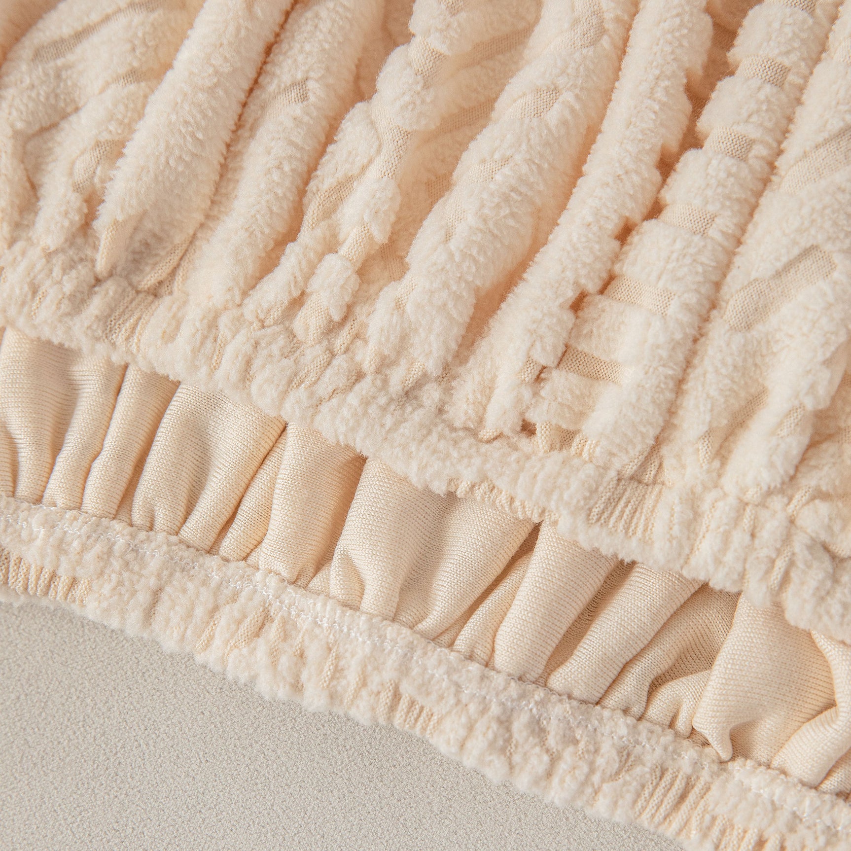 High Stretch Embossed Geometric Slipcover for Couch, Cozy Plush Fleece Couch Cover