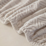 High Stretch Embossed Geometric Slipcover for Couch, Cozy Plush Fleece Couch Cover