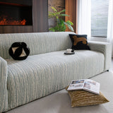 High Stretch Couch Slipcover with Abstract Stripe, Washable Non-Slip Cover for Dogs