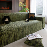 High Stretch Couch Slipcover with Abstract Stripe, Washable Non-Slip Cover for Dogs