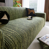 High Stretch Couch Slipcover with Abstract Stripe, Washable Non-Slip Cover for Dogs
