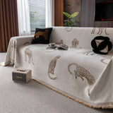 Leopard Sofa Cover Blanket Stylish Furniture Protector Throw for Couches & Loveseats