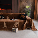 Leopard Sofa Cover Blanket Stylish Furniture Protector Throw for Couches & Loveseats