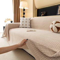 Jacquard Textured Couch Cover Throw, Soft Thick Decorative Slipcover for Couch - Ornate Home