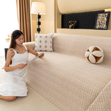 Jacquard Textured Couch Cover Throw, Soft Thick Decorative Slipcover for Couch