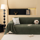 Jacquard Textured Couch Cover Throw, Soft Thick Decorative Slipcover for Couch