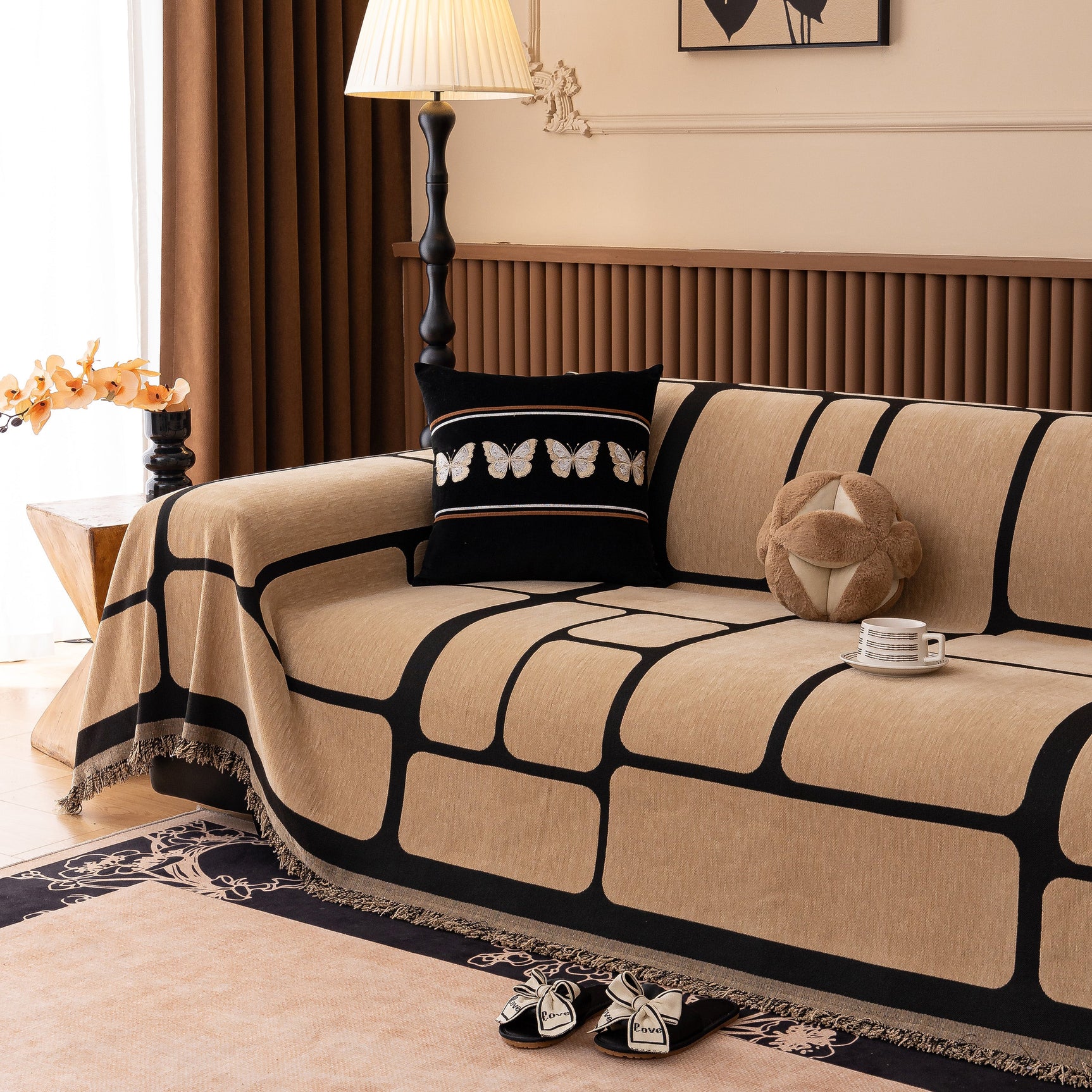 Modern Geometric Sofa Cover Decorative Couch Throw Blanket Furniture Protector