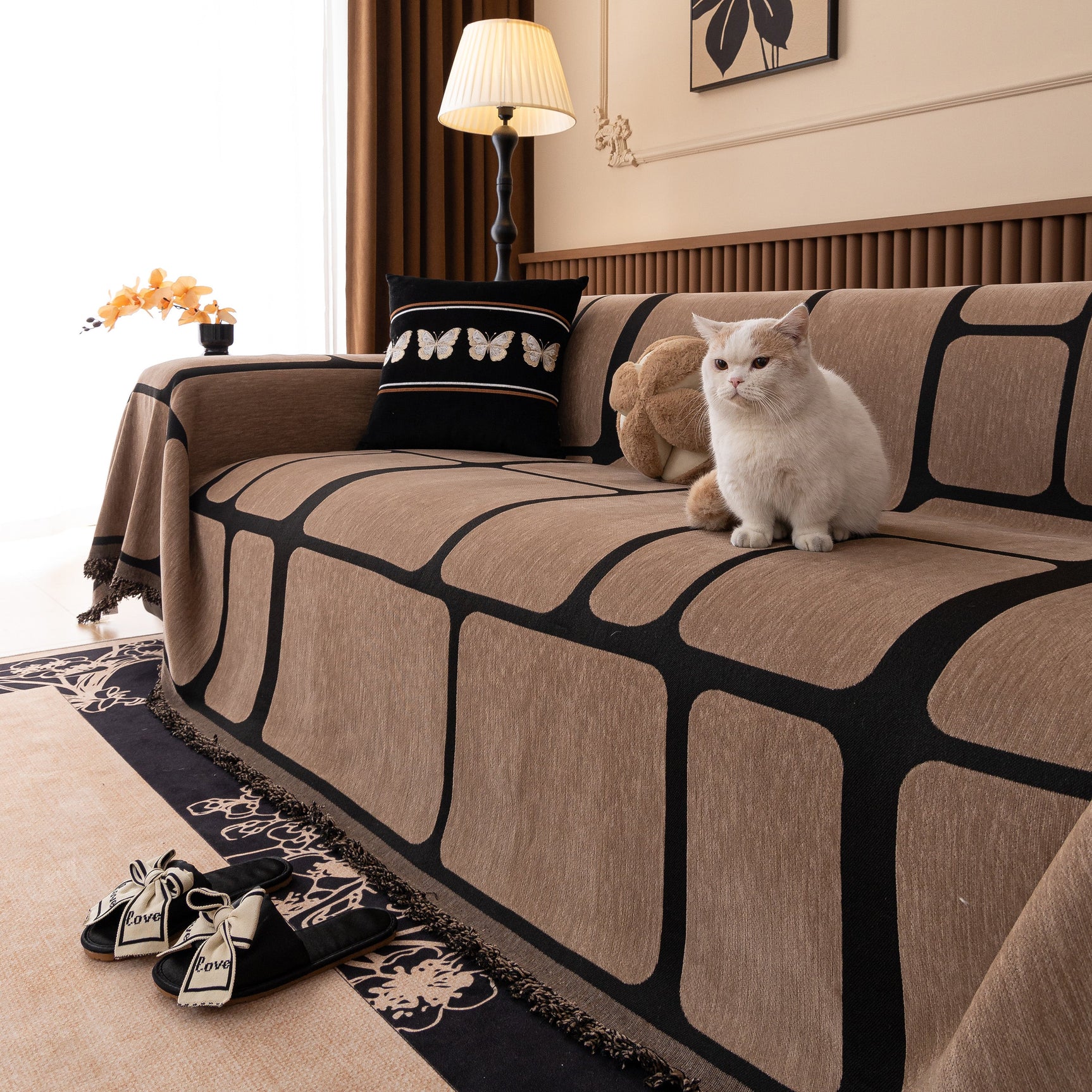 Modern Geometric Sofa Cover Decorative Couch Throw Blanket Furniture Protector