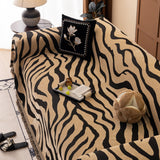 Zebra Striped Chenille Throw Sofa Cover Full-Cover Decorative Furniture Slipcover