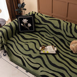 Zebra Striped Chenille Throw Sofa Cover Full-Cover Decorative Furniture Slipcover