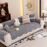 Chenille Sofa Cover Towel – Non-Slip, Washable Pets Couch Protector with Tassels