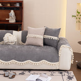 Chenille Sofa Cover Towel – Non-Slip, Washable Pets Couch Protector with Tassels