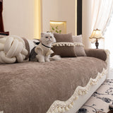 Chenille Sofa Cover Towel – Non-Slip, Washable Pets Couch Protector with Tassels