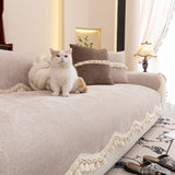 Chenille Sofa Cover Towel – Non-Slip, Washable Pets Couch Protector with Tassels