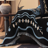 Boho Chic Woven Throw Blanket for Couch, Washable Couch Cover for Pets, Dogs, Cats