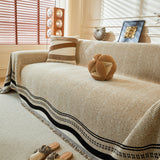 Reversible Herringbone Sofa Cover, 2-in-1 Classic British Throw Blanket for Couch
