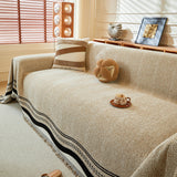 Reversible Herringbone Sofa Cover, 2-in-1 Classic British Throw Blanket for Couch