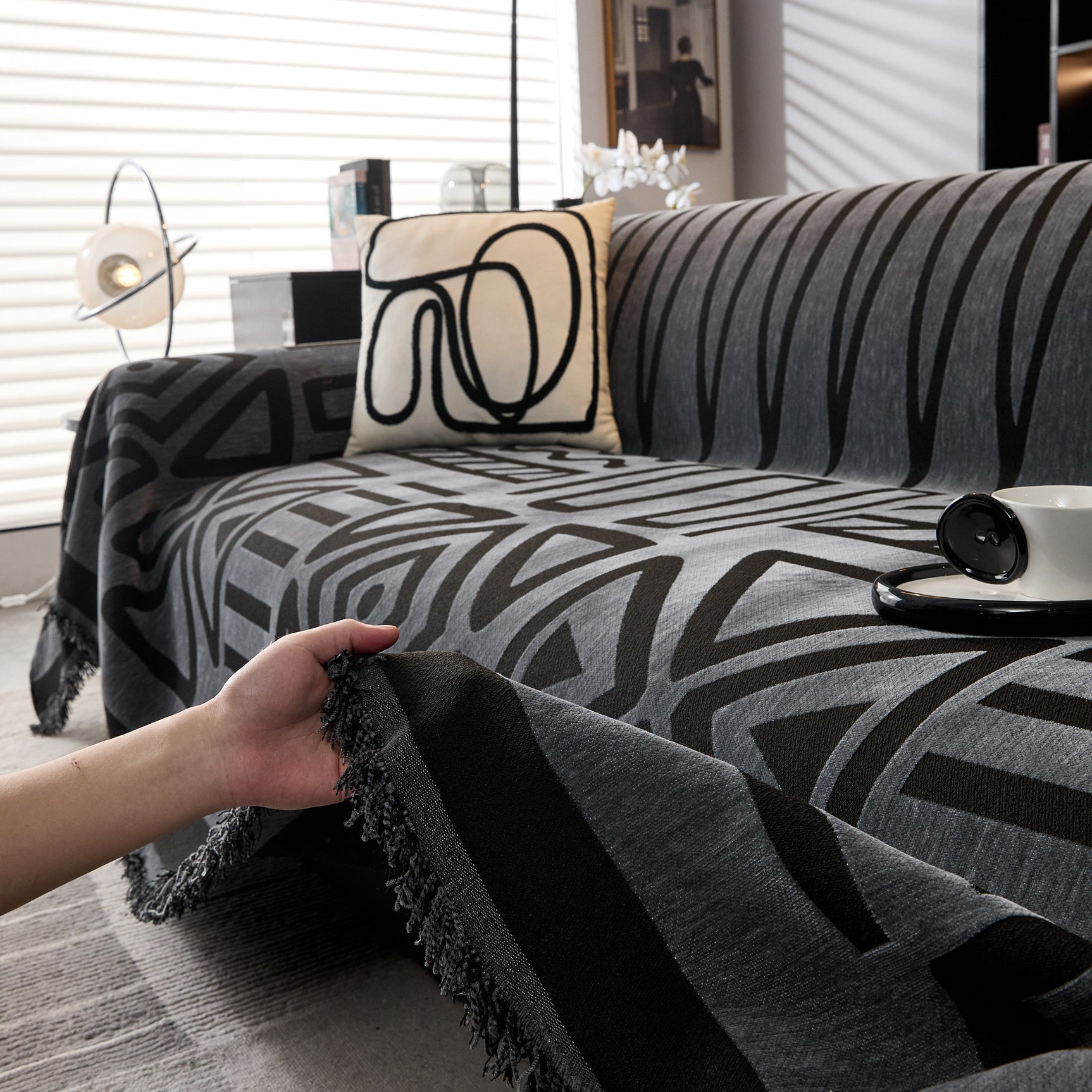 Boho Chenille Sofa Throw Covers Sectional Sofa Couch Cover Sofa Protector Covers