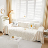 Thick Plush Jacquard Velvet Throw Blanket on Sofa, Sofa Slipcovers and Sectional Sofa Covers