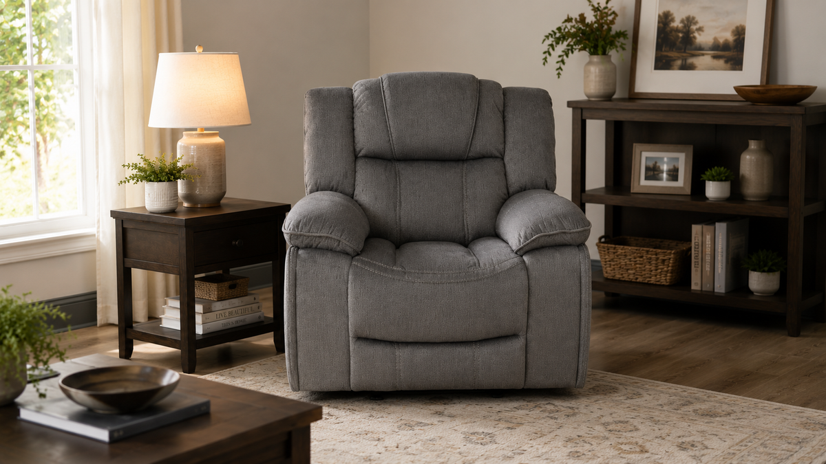 Midway Pewter Fabric Power Lift Recliner
