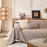 Natural Textured Linen Couch Cover, Breathable & Hypoallergenic Furniture Protector