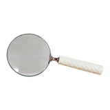 Four Points Ivory/Silver Diamond Carved Handle Magnifying Glass