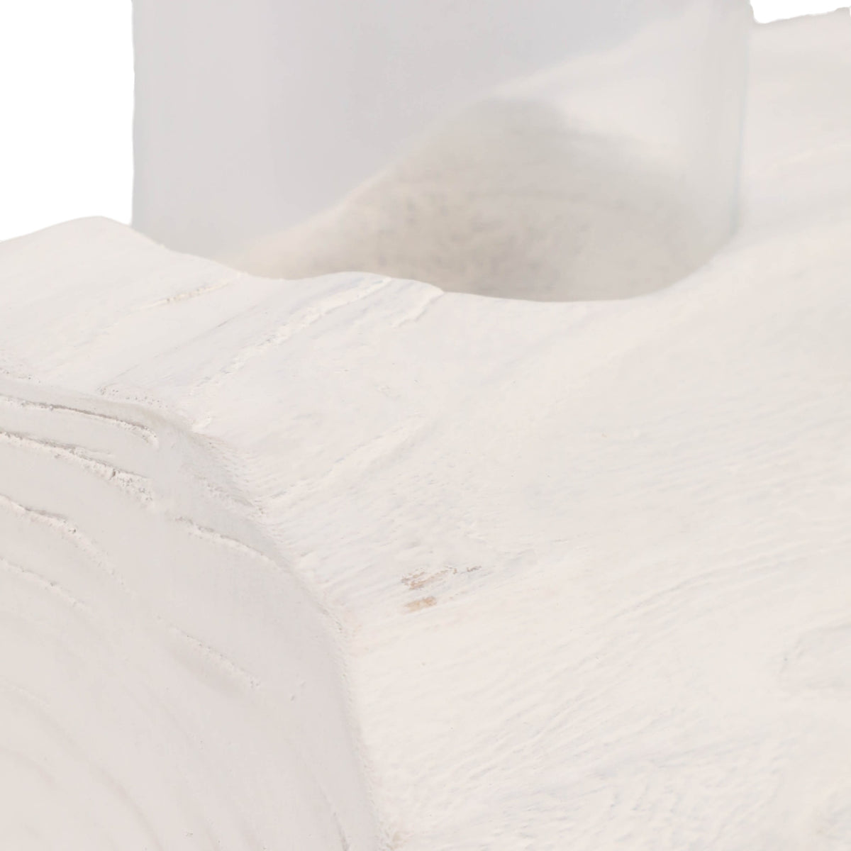Strawberry White/Tan Wood Log 7-Cup Tealight Holder