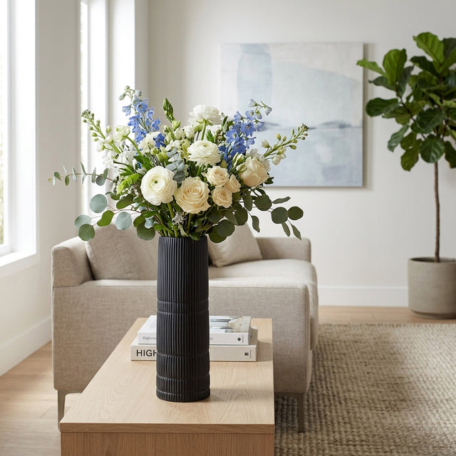 Rollingwood Matte Black Ceramic Lined Cylinder Vase