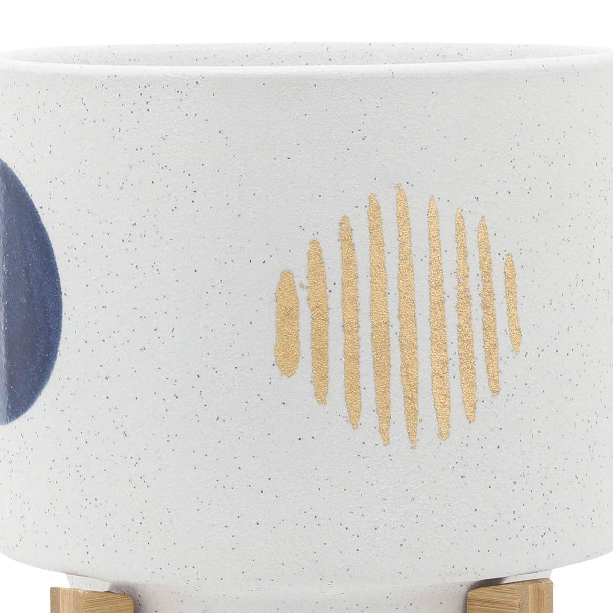 Clotho White Funky Planters with Stand (Set of 2)