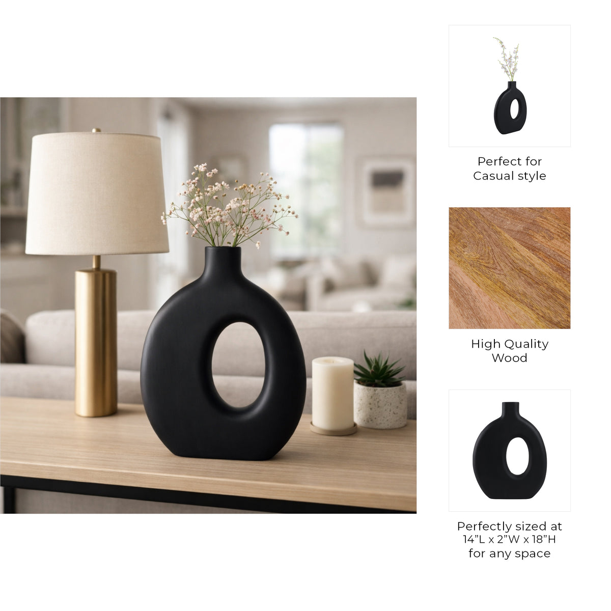 Griffinmoor Black X-Large Vase