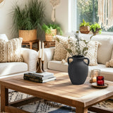Drakewell Black Terracotta Vase with Handles