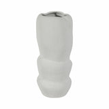 Dinuba White Ceramic Waffle Texture Organic Vase