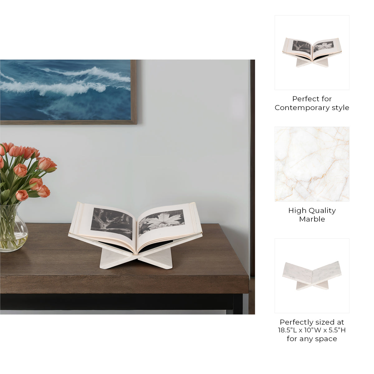 Havenrun White Bookstand