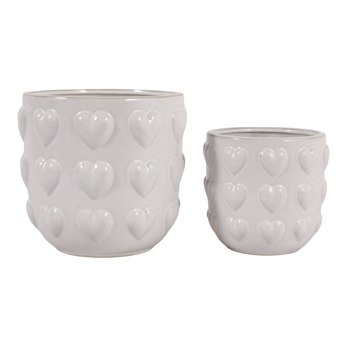 Draperoak Ivory/White Small Planters (Set of 2)