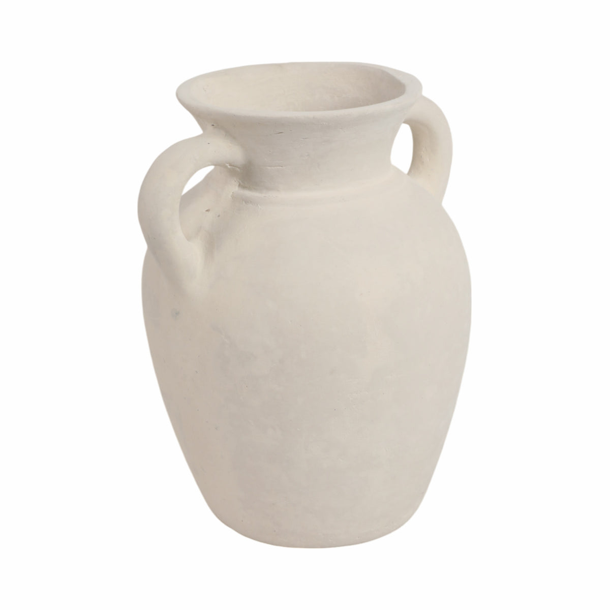 Carlinrose Ivory Paper Mache Vase with Handles