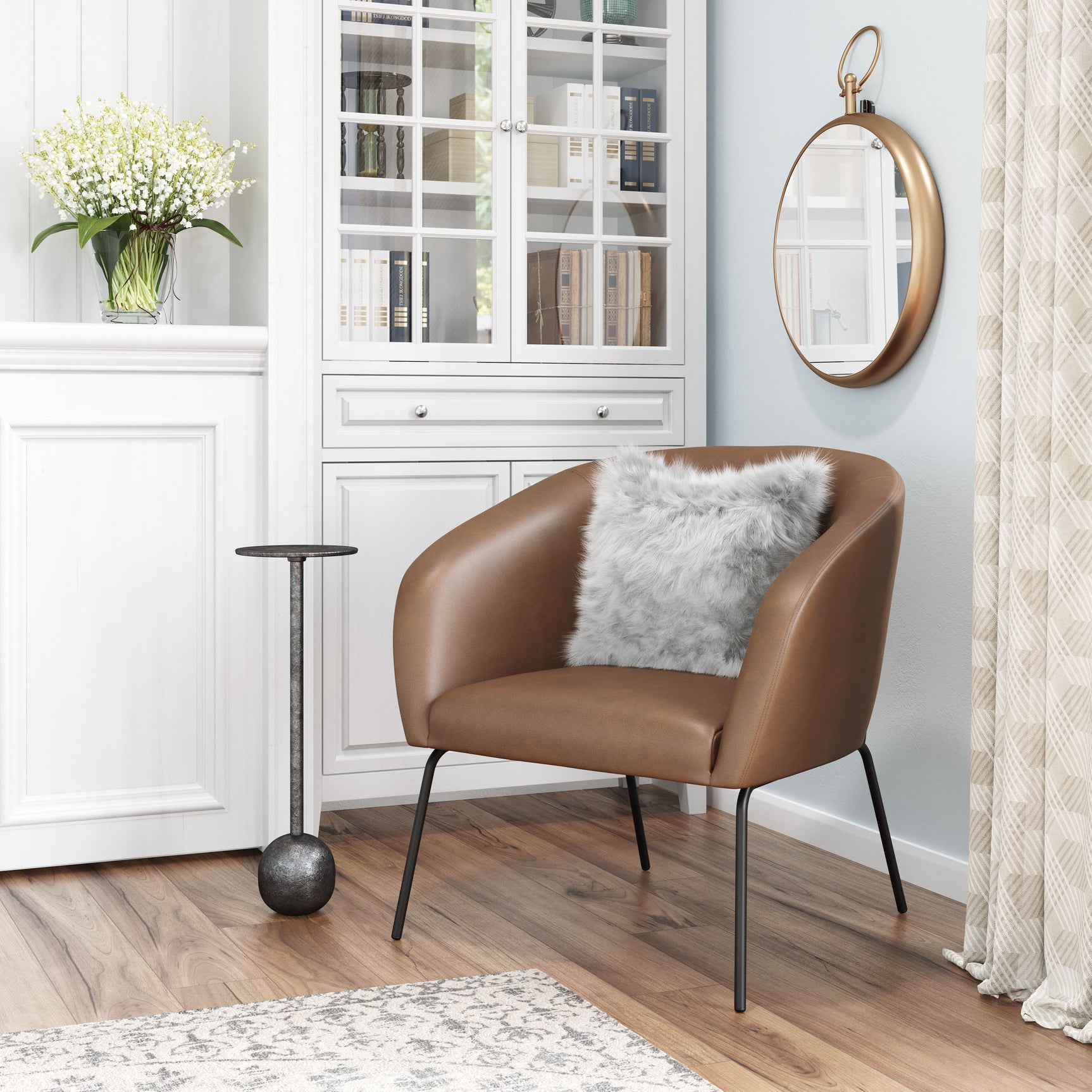 Quinten Vintage Brown Accent Chair