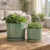 Hobartgate Green Planters (Set of 2)