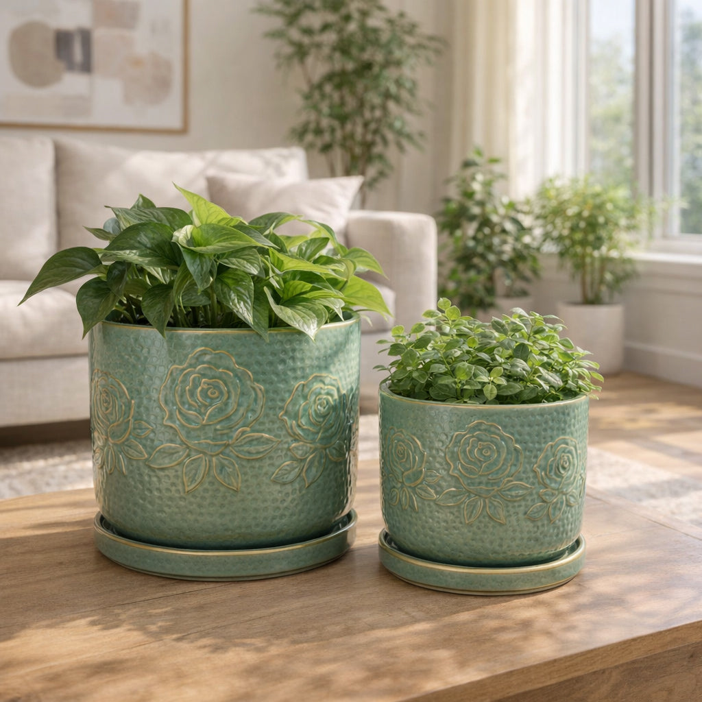 Hobartgate Green Planters (Set of 2)