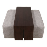 Drydenford Ivory/Brown Square Ottoman with Wood Table