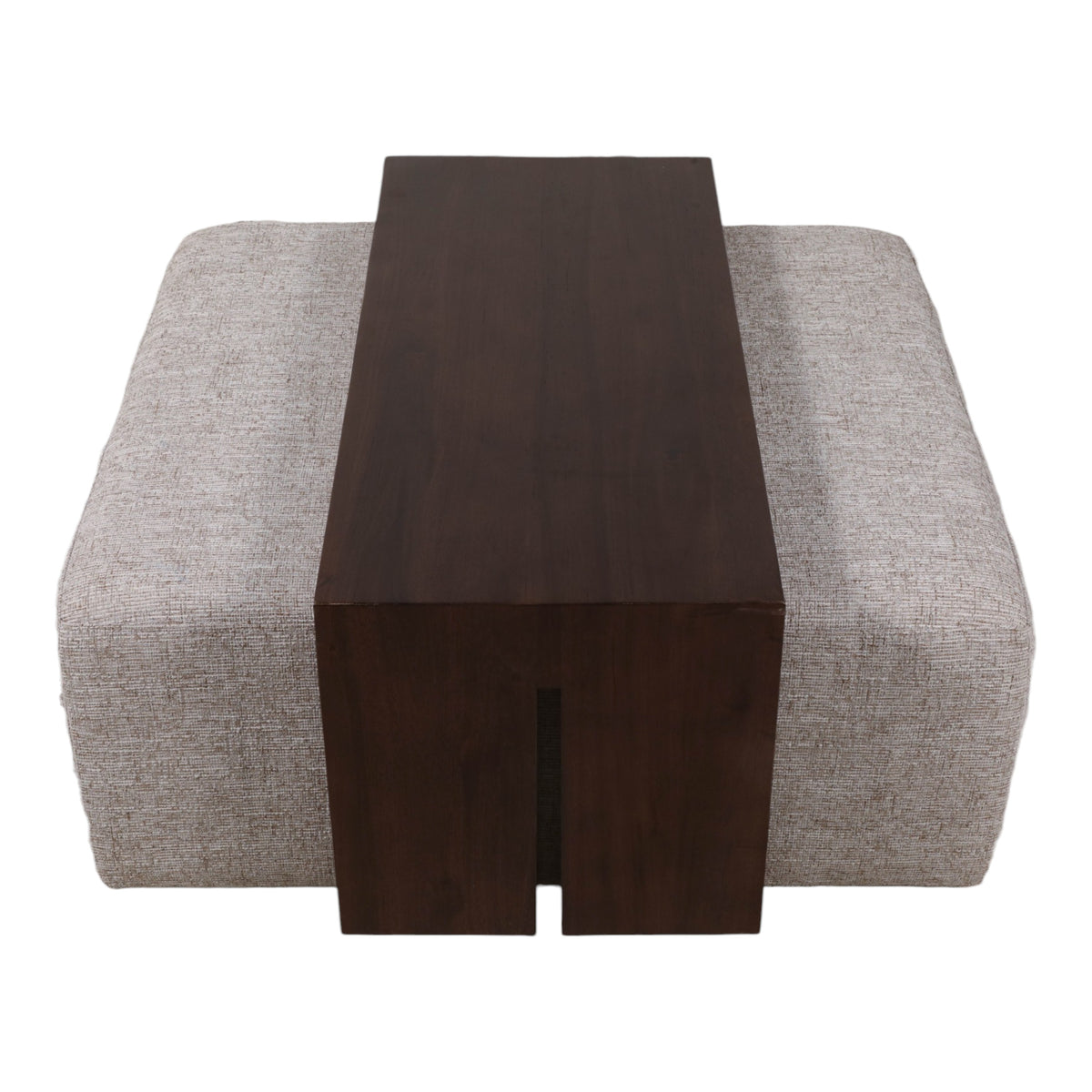 Drydenford Ivory/Brown Square Ottoman with Wood Table