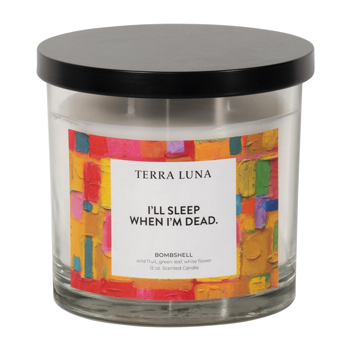 Ramada Yellow/Orange/Black Sleep When I'm Dead Lidded Candle