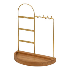 Bridgeport Natural/Gold Wood and Metal Jewelry Stand