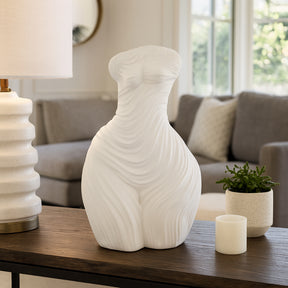 Riverkern White Large Curvy Ribbed Sculpture