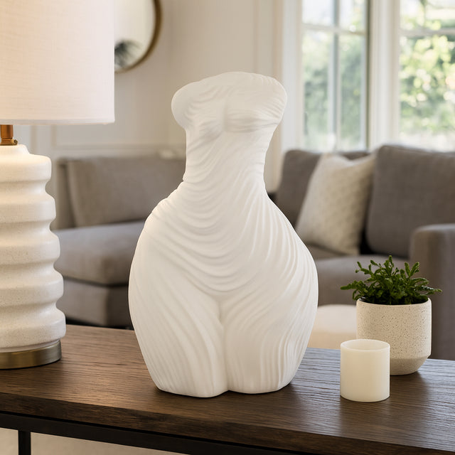 Riverkern White Large Curvy Ribbed Sculpture