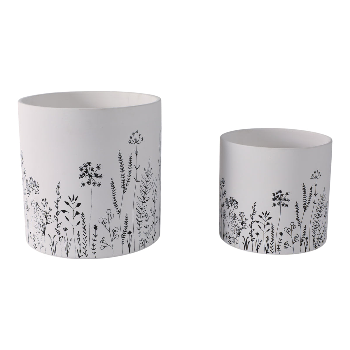 Darrenoak White/Black Planters (Set of 2) - 21860EC